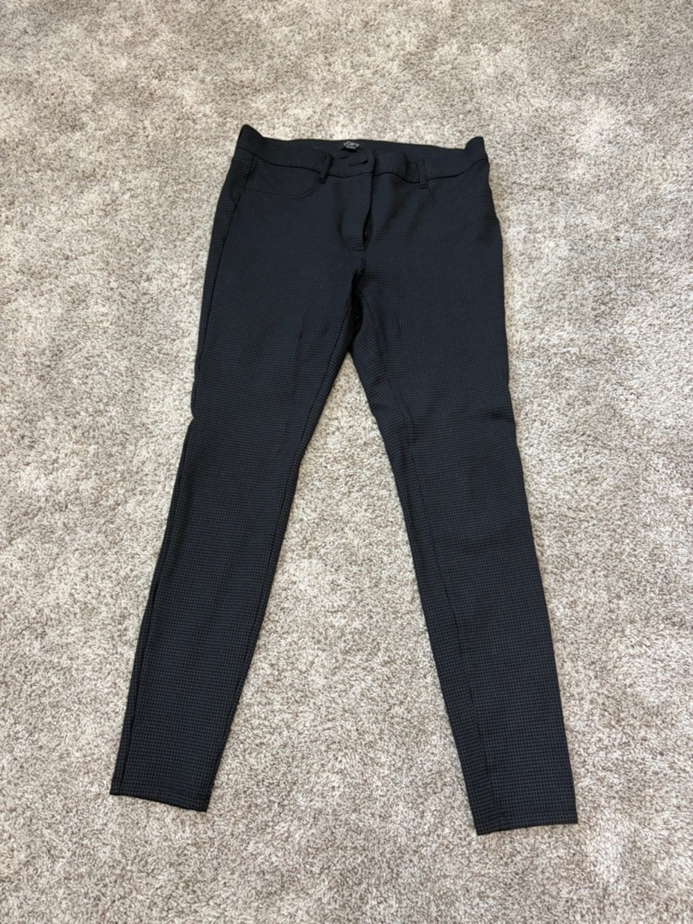Black Checked Skinny Pants